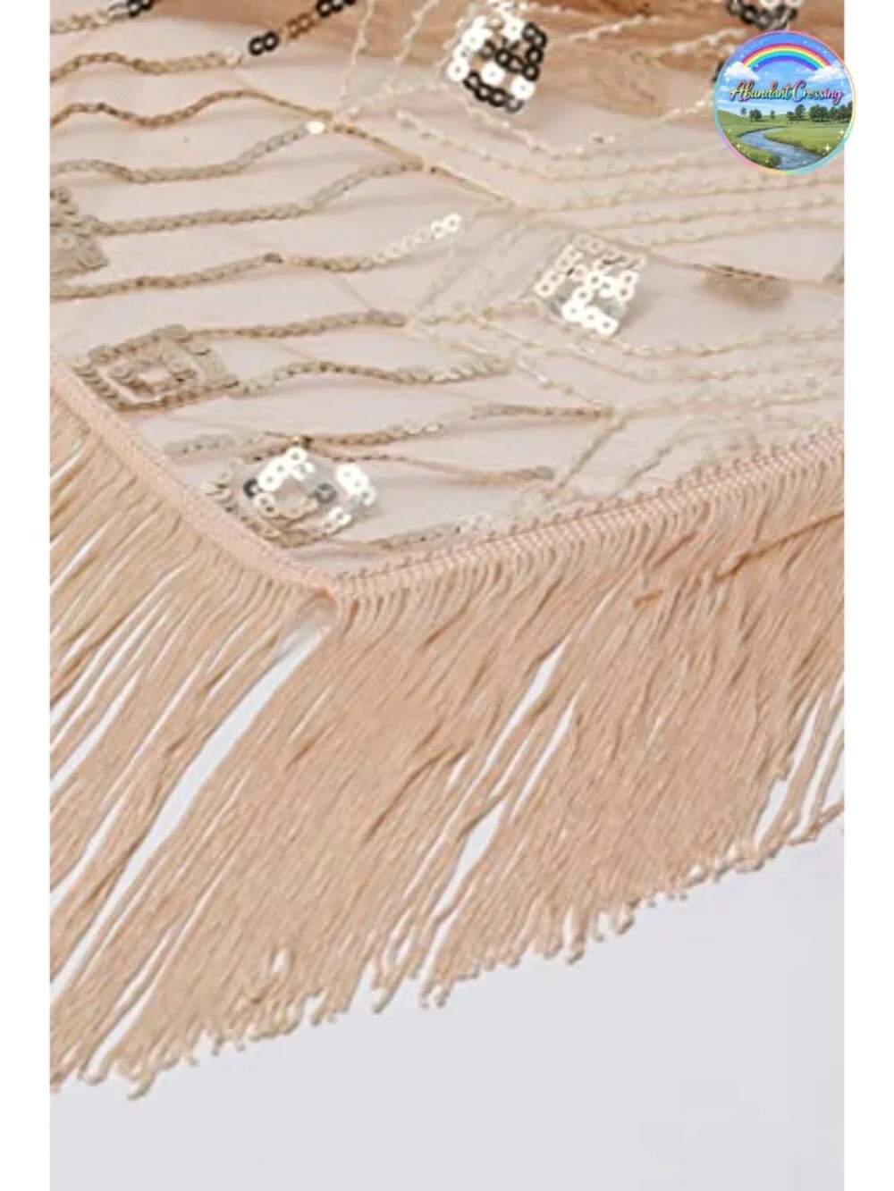 Sequin Beaded Fringed Evening Cape Shawl Wrap for Wedding